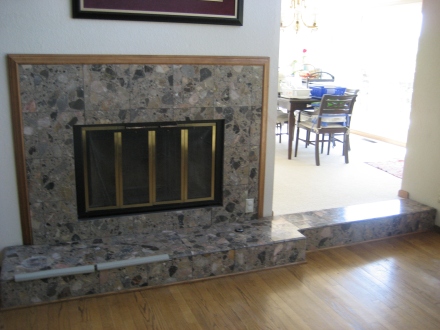 Fireplace in the living room